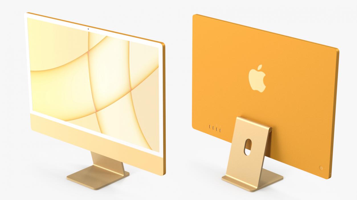 Apple iMac 2021 Yellow 3D