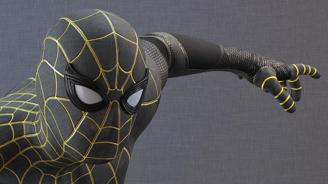 3D Spiderman Black Suit Ready Pose