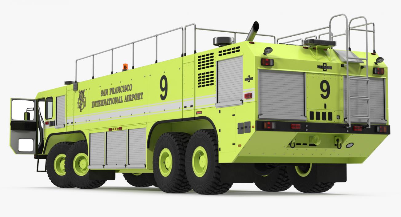 3D Oshkosh Striker 4500 Aircraft Rescue and Firefighting Vehicle Rigged model