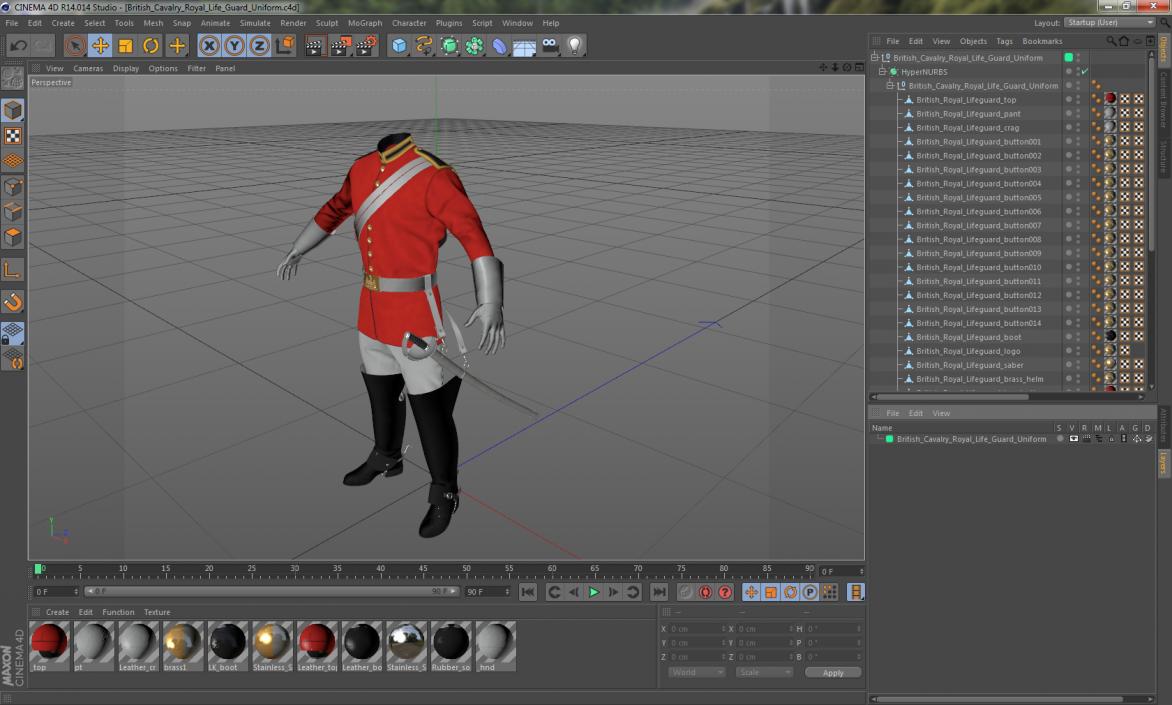 3D model British Cavalry Royal Life Guard Uniform