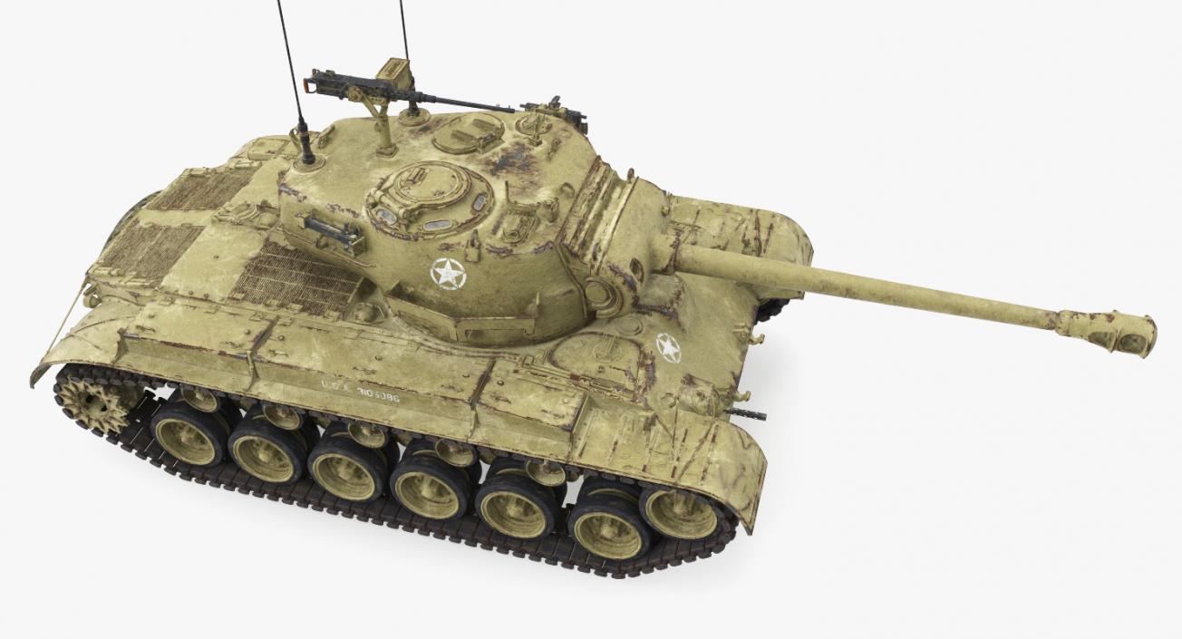 M26 Pershing Medium Tank with Dirt 3D model