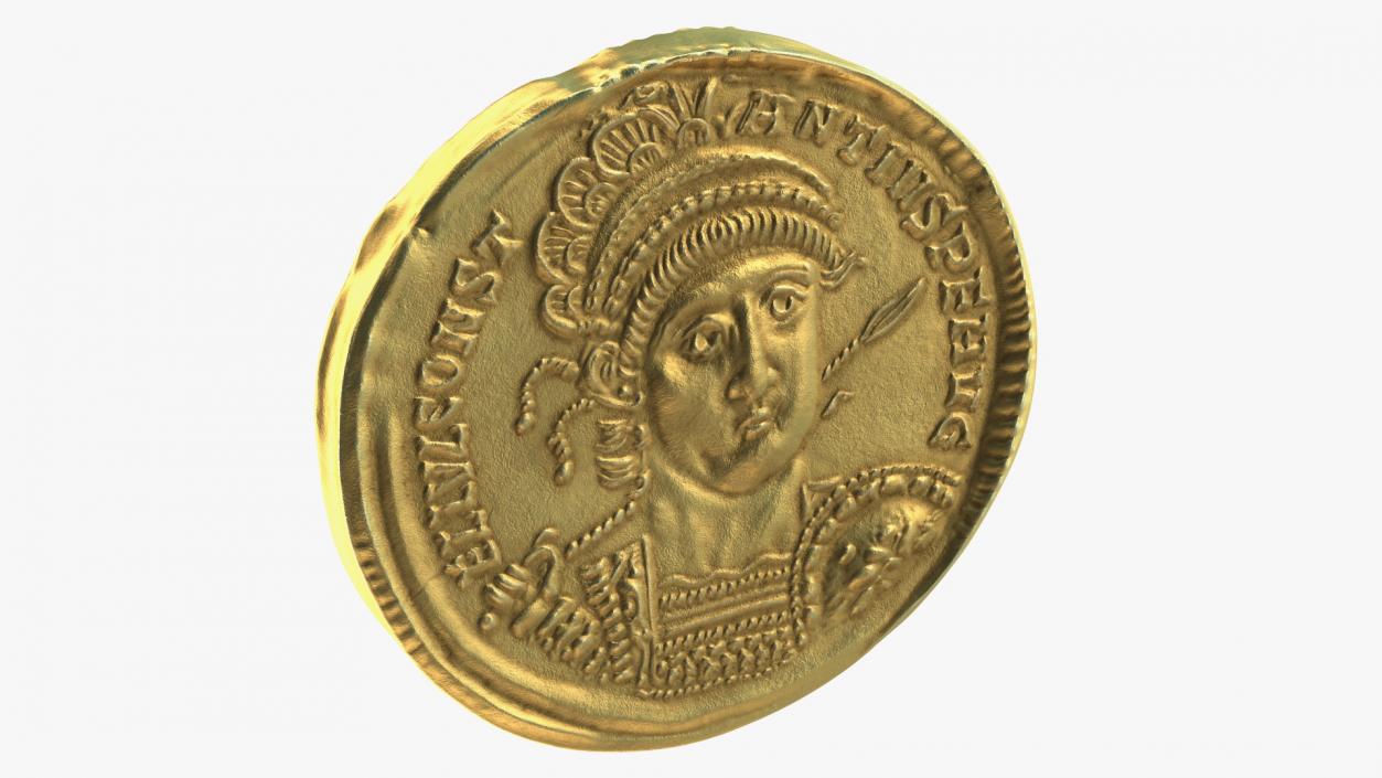 Solidus Roman Imperial Gold Coin 3D