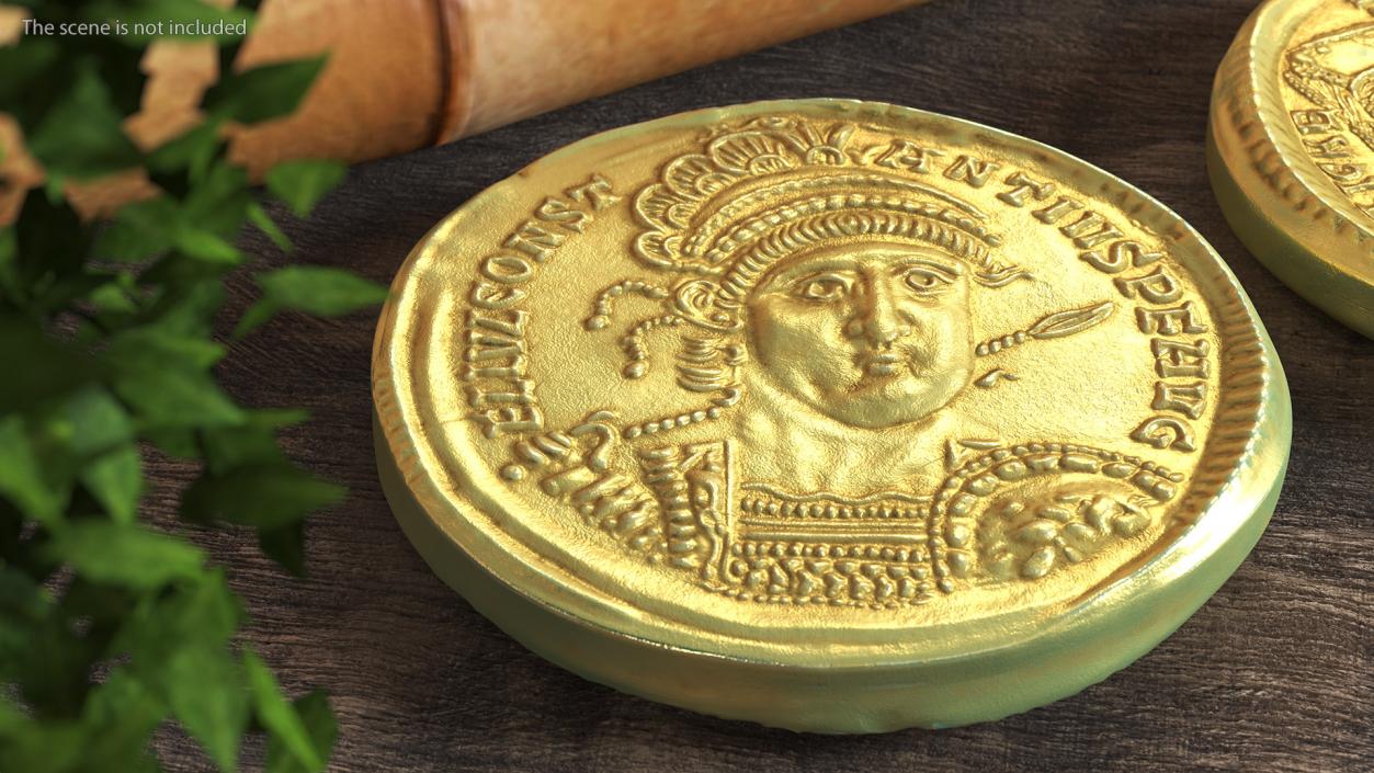 Solidus Roman Imperial Gold Coin 3D