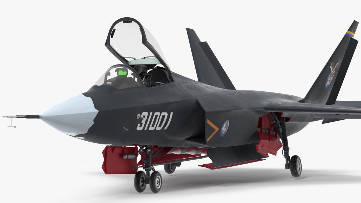 3D Shenyang FC 31 Multirole Jet Fighter Rigged model