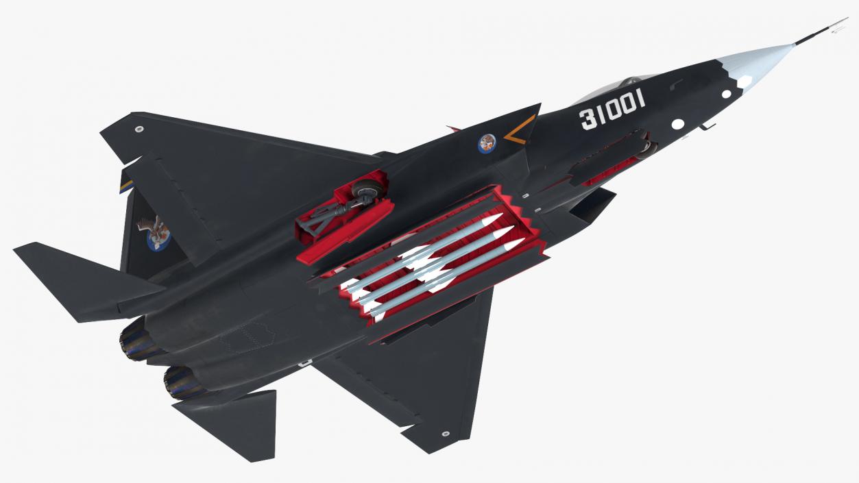 3D Shenyang FC 31 Multirole Jet Fighter Rigged model