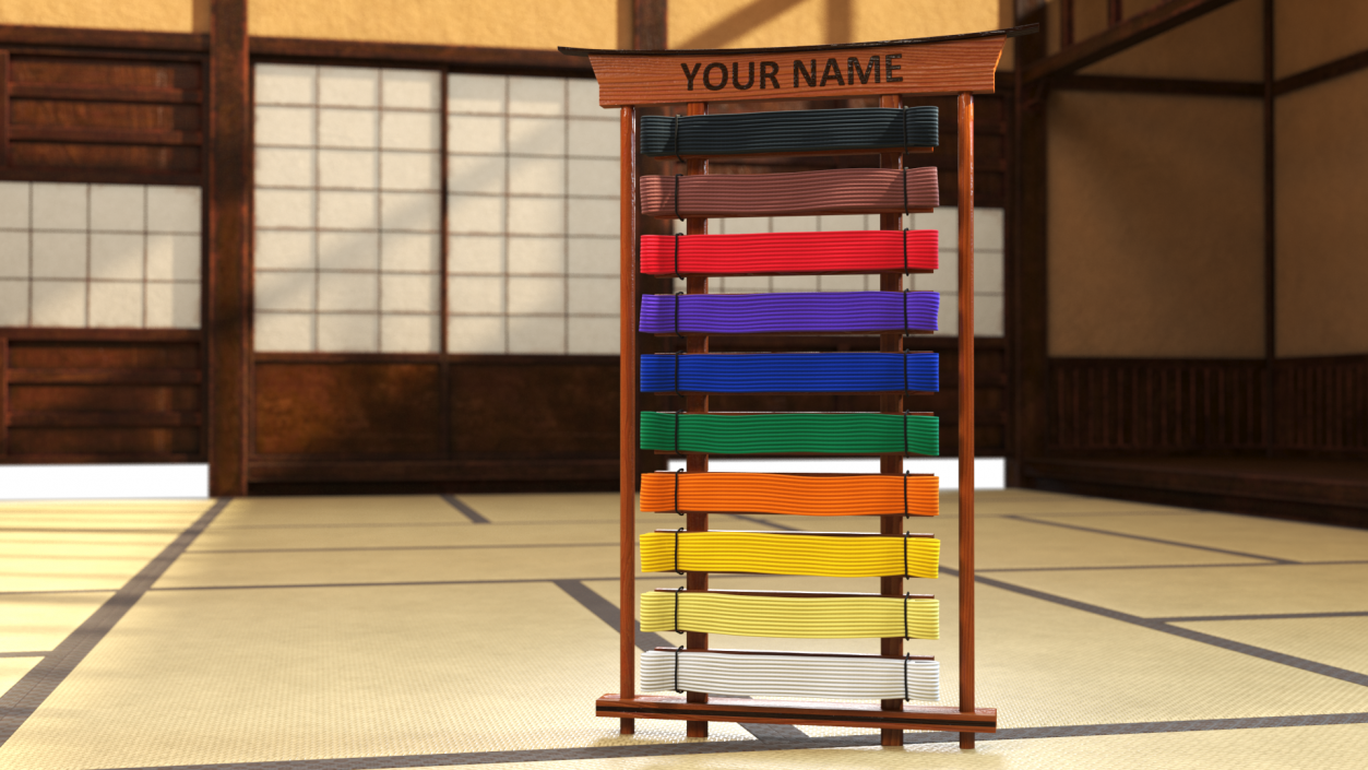 Karate Belt Display Rack 3D model
