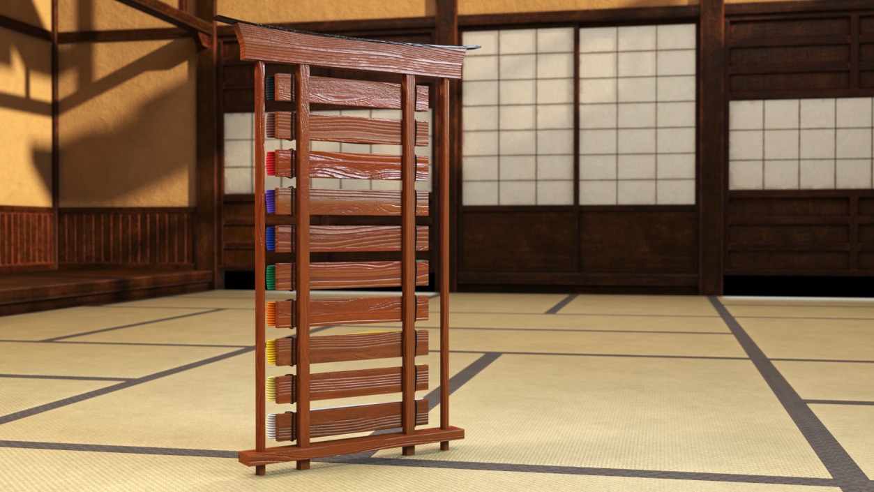 Karate Belt Display Rack 3D model