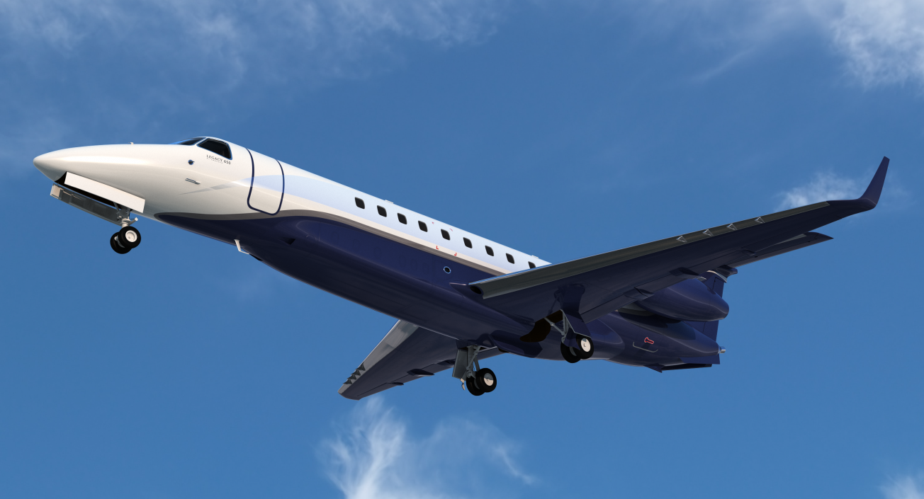 3D Embraer Legacy 650E Private Jet
