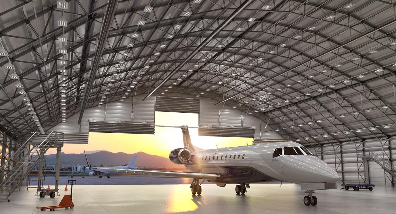 3D Embraer Legacy 650E Private Jet
