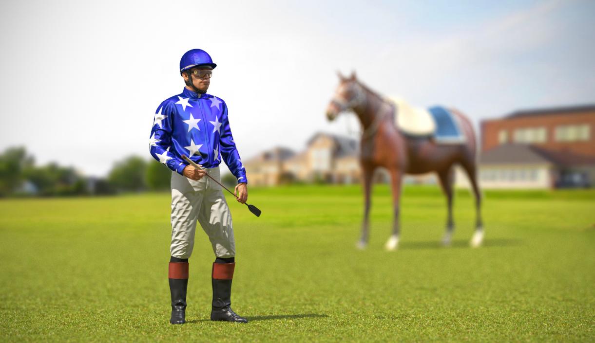 Horse Jockey Rigged 3D model