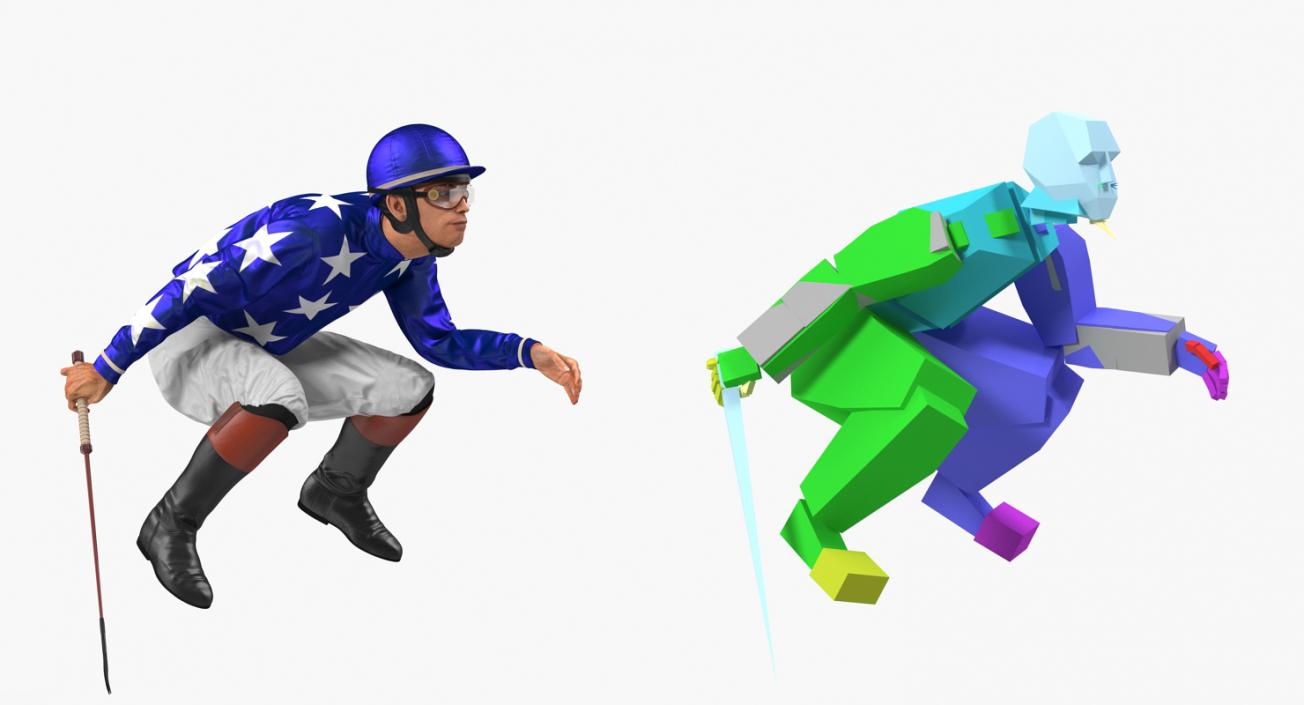 Horse Jockey Rigged 3D model