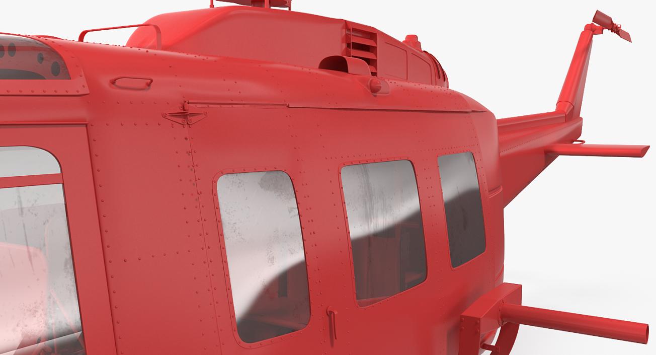 3D Military Utility Helicopter Bell UH-1 Iroquois Rigged model