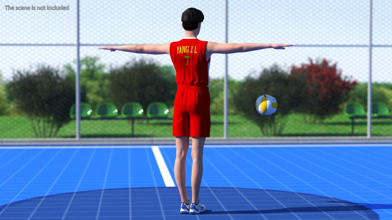 Chinese Volleyball Player T-Pose 3D