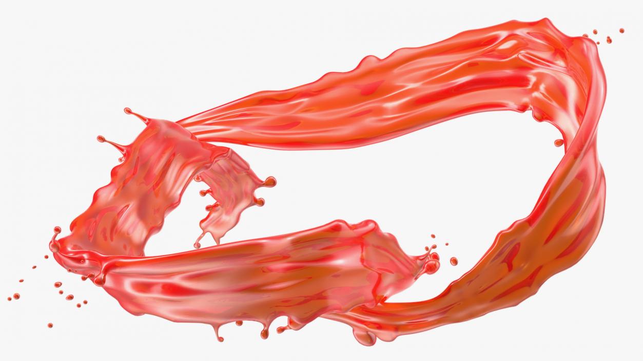 3D model Red Liquid Heart Shaped Splash
