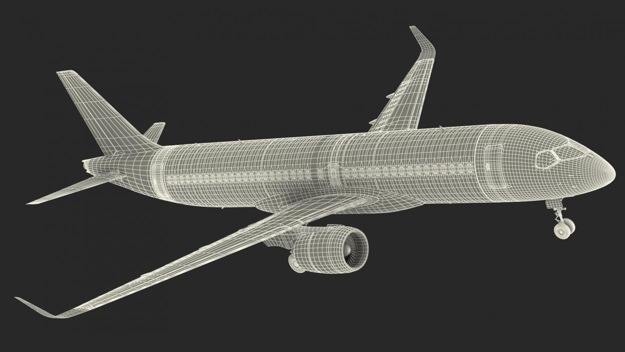 3D Airbus A220 300 Simple Interior Rigged model