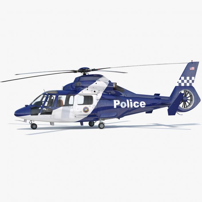 3D Police Helicopter Eurocopter AS 365 N2 Dauphin