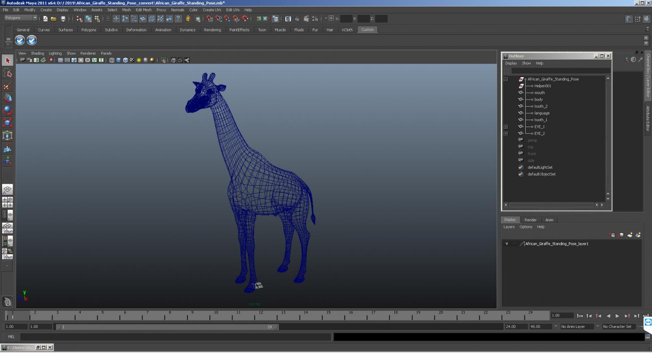 African Giraffe Standing Pose 3D model