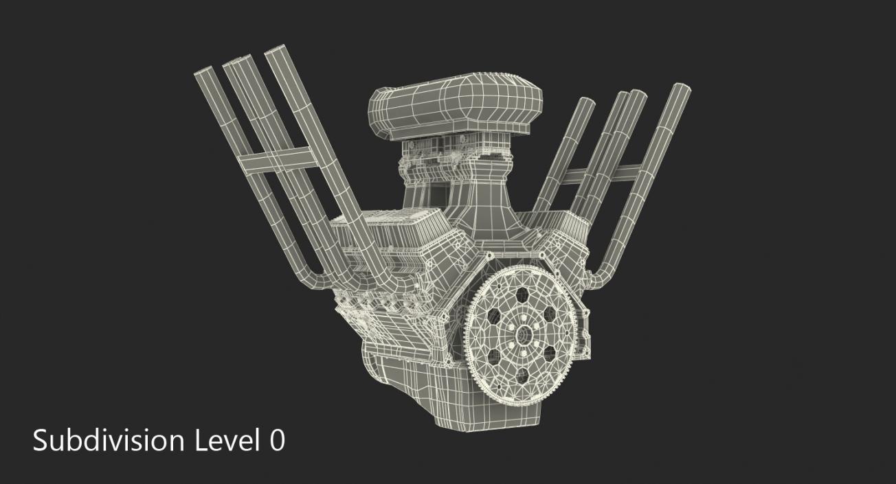 Hot Rod V8 Engine 3D