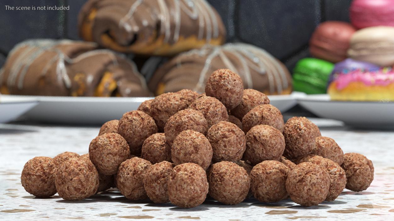 Cereal Chocolate Balls Pile 3D