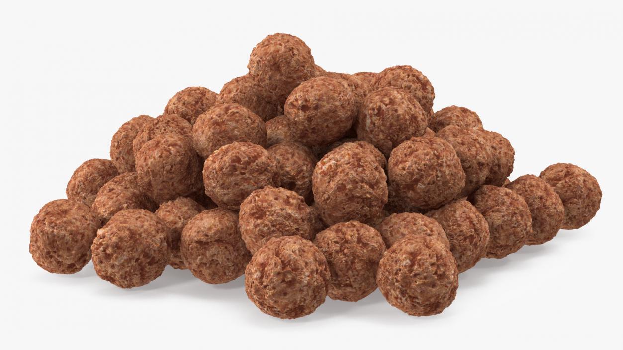 Cereal Chocolate Balls Pile 3D