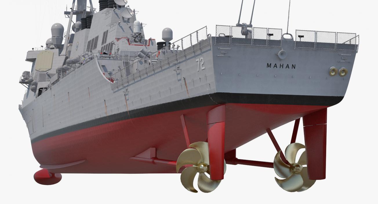 3D Arleigh Burke Destroyer Mahan DDG-72 Rigged model