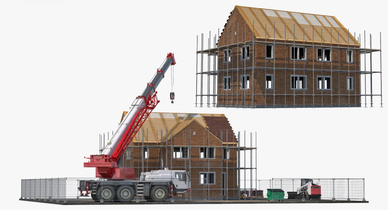 3D Private House Construction with Equipment