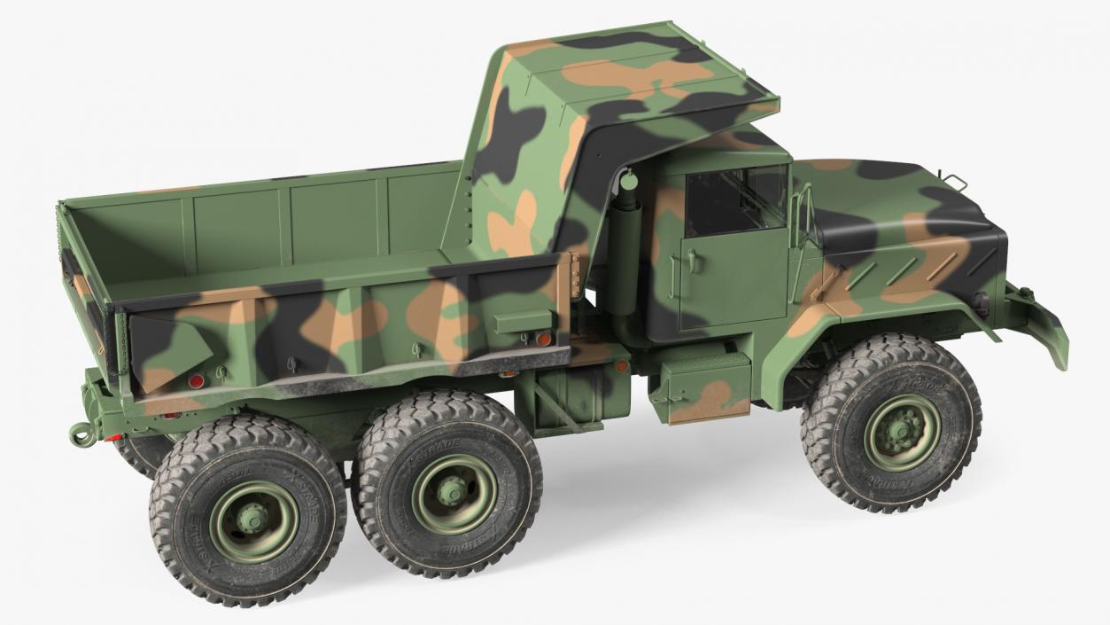 M939 Military Dump Truck Green Rigged 3D