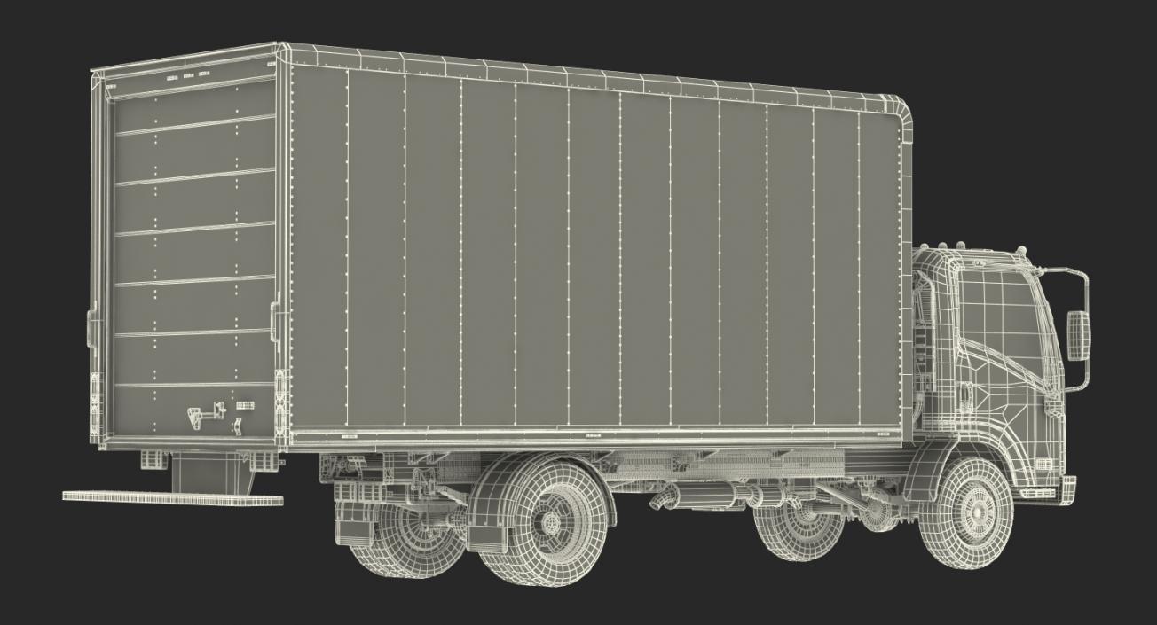3D model Box Truck Isuzu NPR 2018 Simple Interior