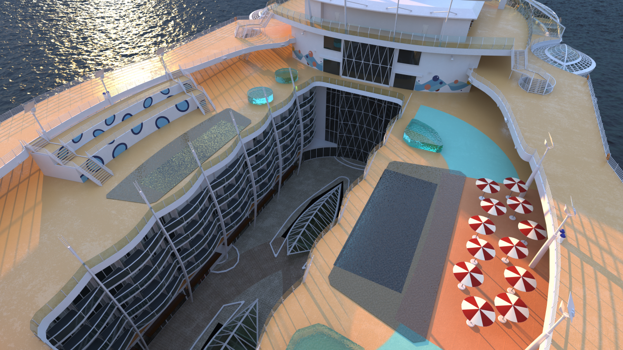 3D Cruise Ship Simple Details
