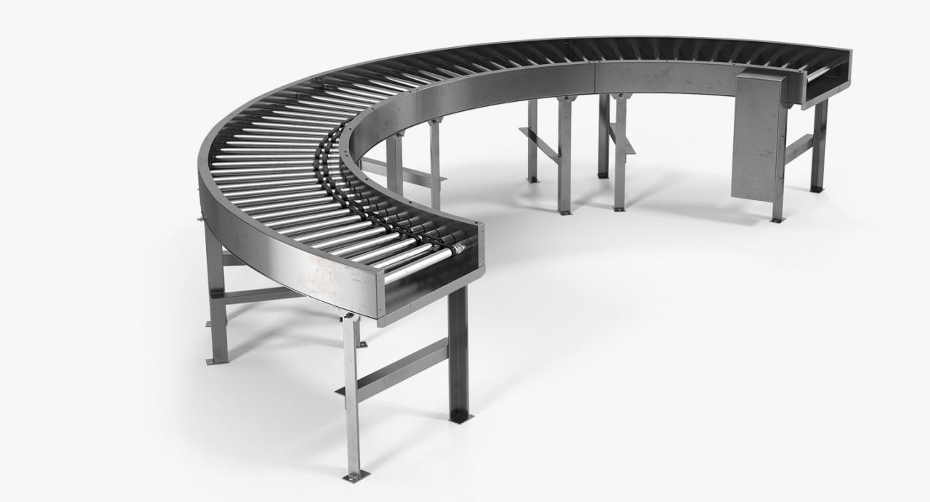 3D model Bend Roller Conveyor Motorised
