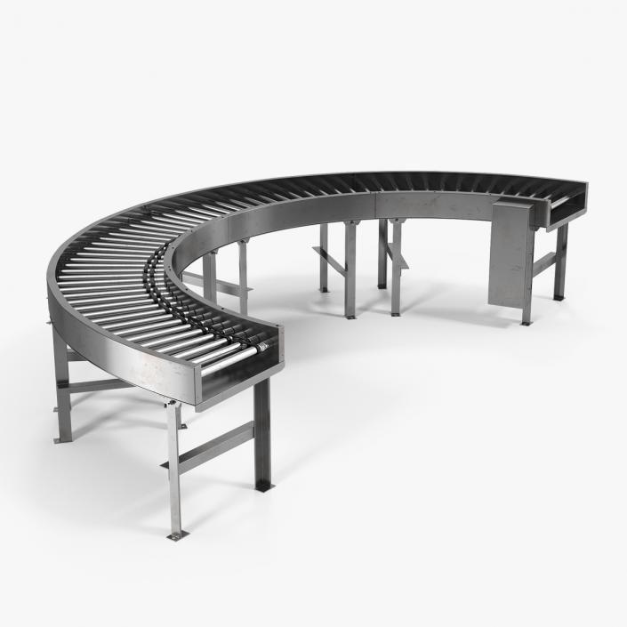 3D model Bend Roller Conveyor Motorised