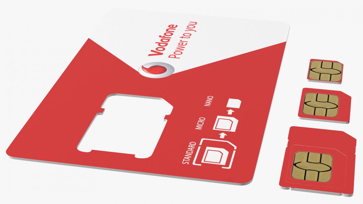 3D Vodafone Sim Card Types model