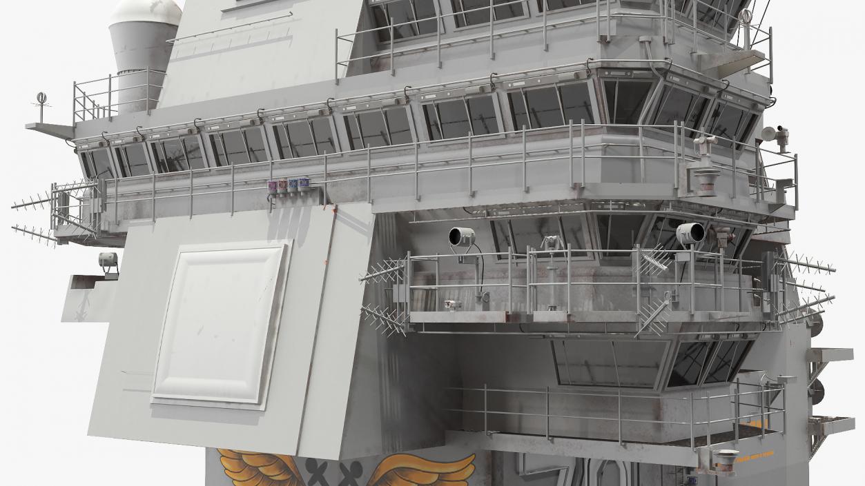 USS Gerald Ford Aircraft Carrier Bridge 3D model
