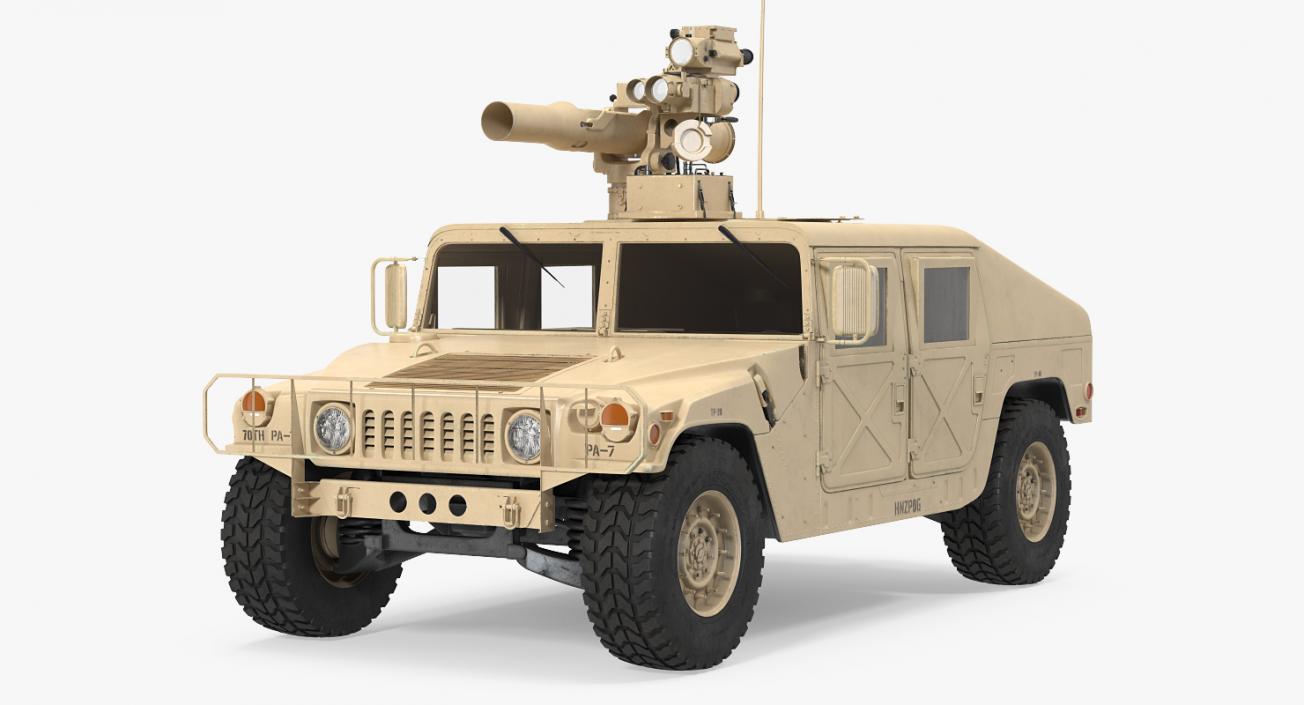 HMMWV TOW Missile Carrier M966 Desert Rigged 3D model