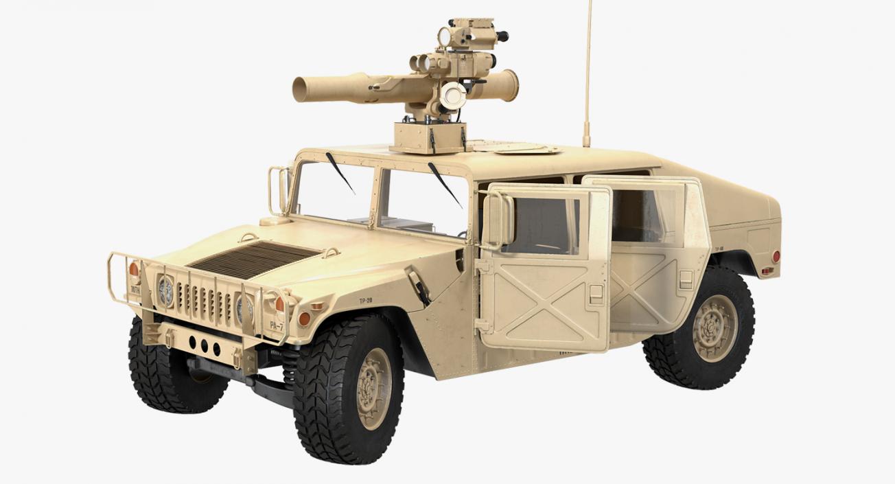 HMMWV TOW Missile Carrier M966 Desert Rigged 3D model