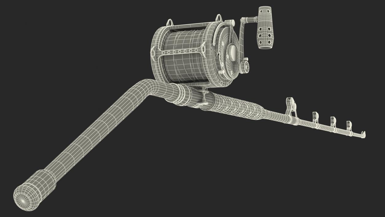 3D Fishing Reel Long Dredge Rod model