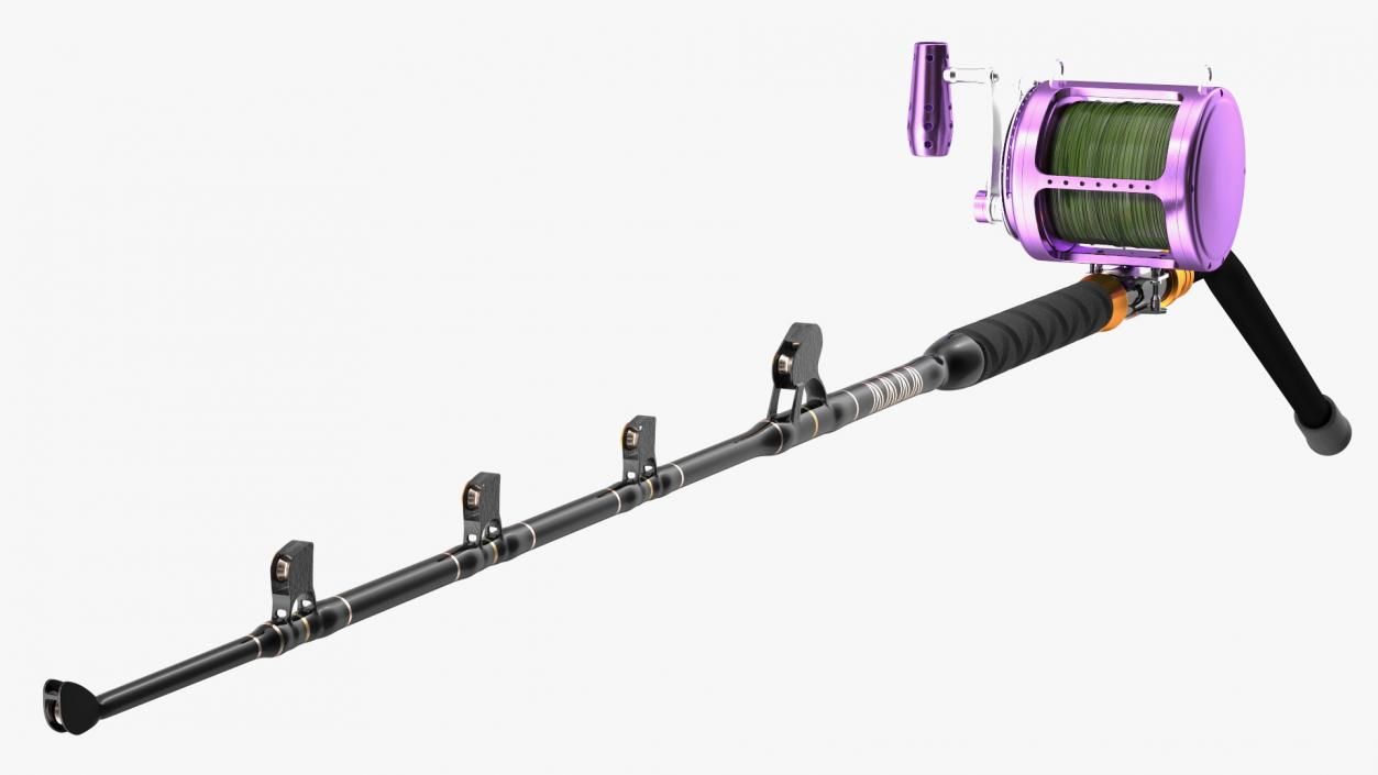 3D Fishing Reel Long Dredge Rod model
