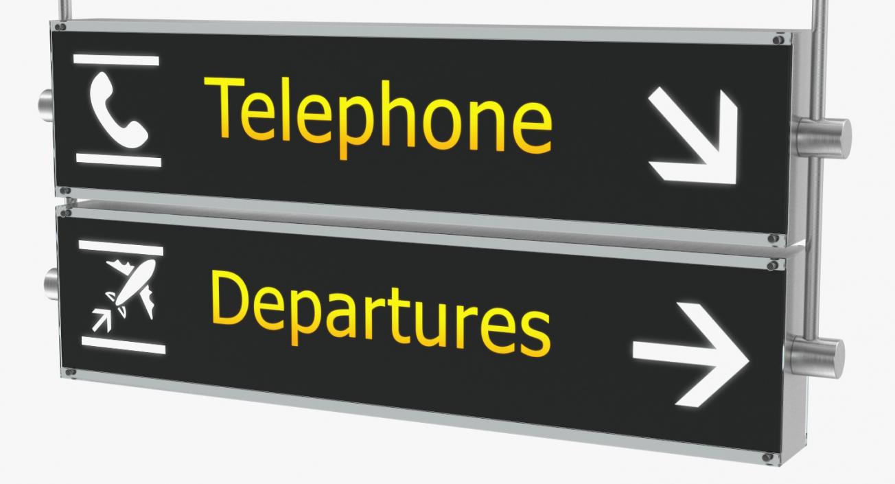 Airport Signs Telephone Departures 3D model