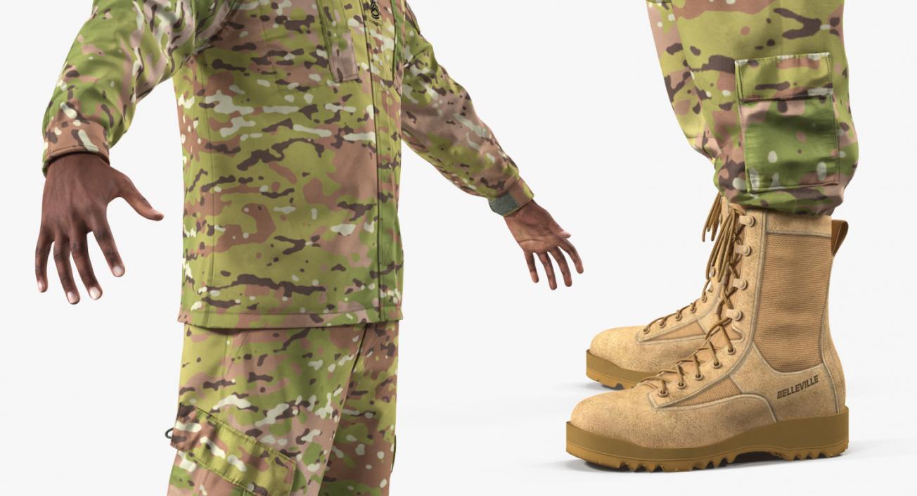 3D model US Army Soldier Camo Uniform T-Pose