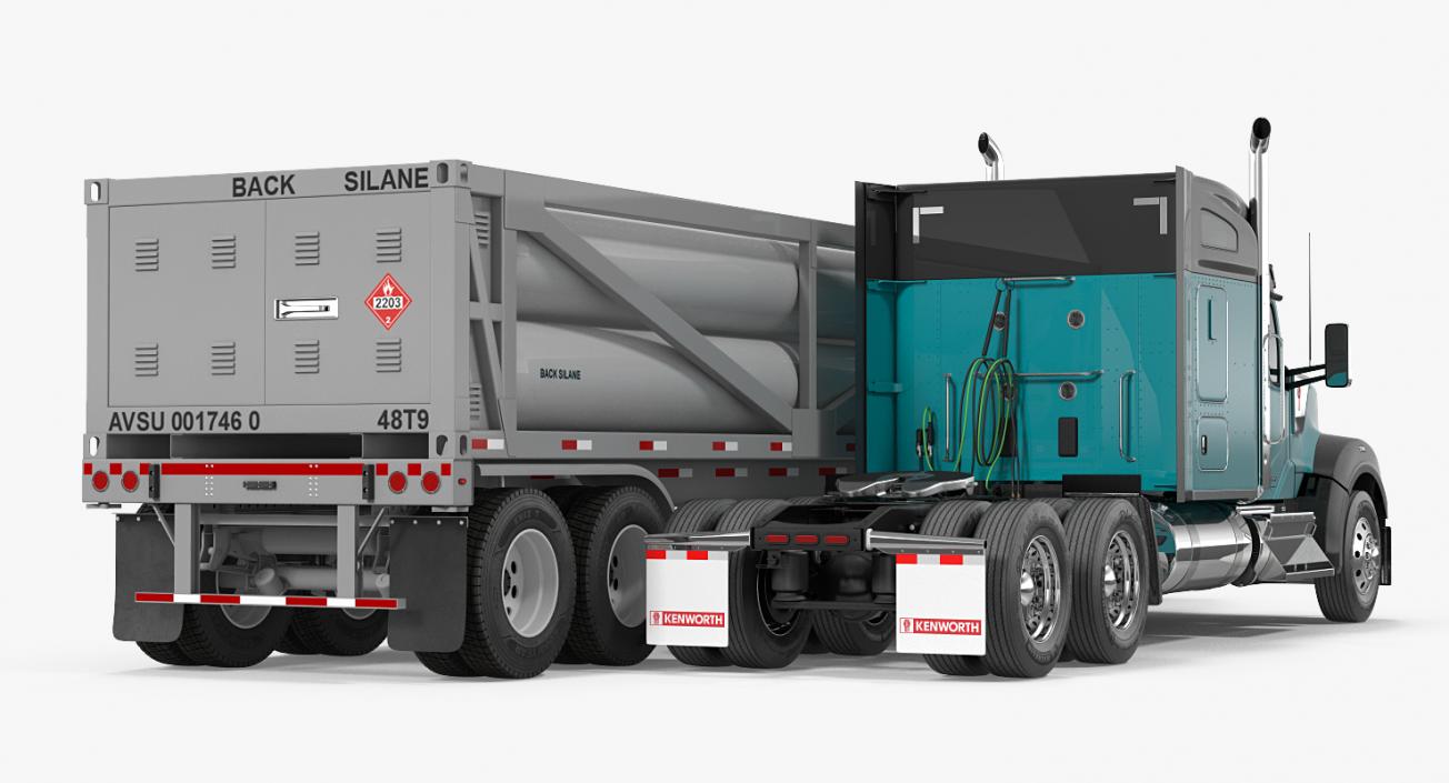 3D Truck Kenworth W990 with LNG Trailer