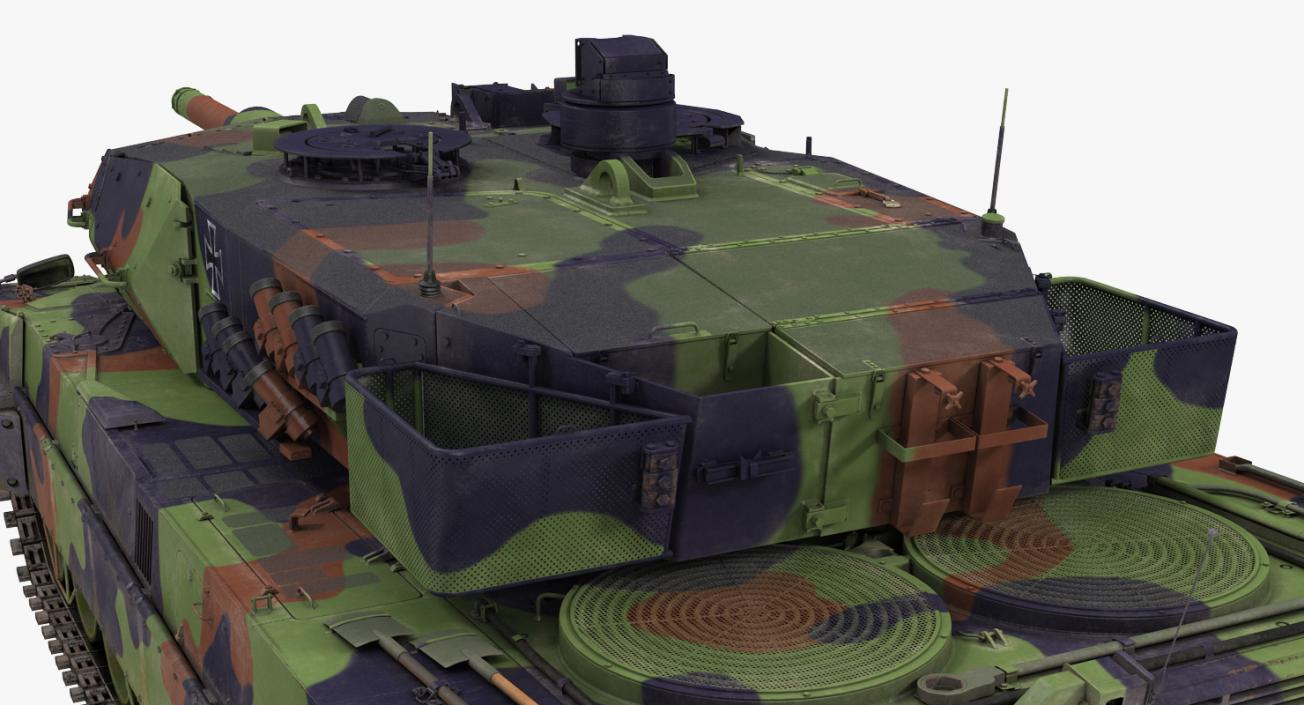 German Battle Tank Leopard 2A5 Rigged 3D