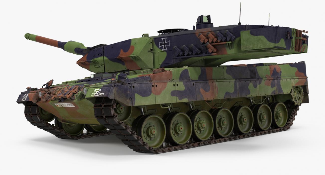 German Battle Tank Leopard 2A5 Rigged 3D