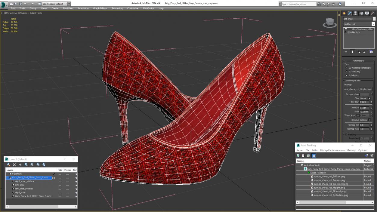 Katy Perry Red Glitter Sissy Pumps 3D model