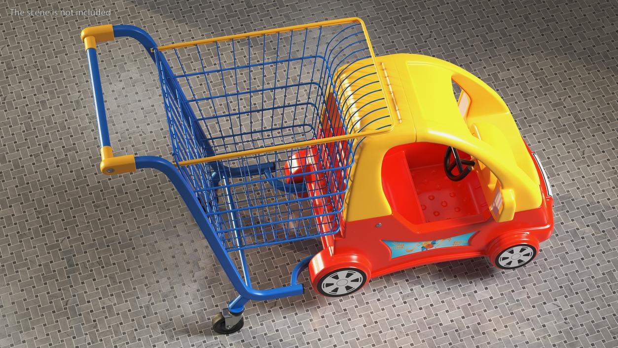 3D Supermarket Toy Car Shopping Trolley