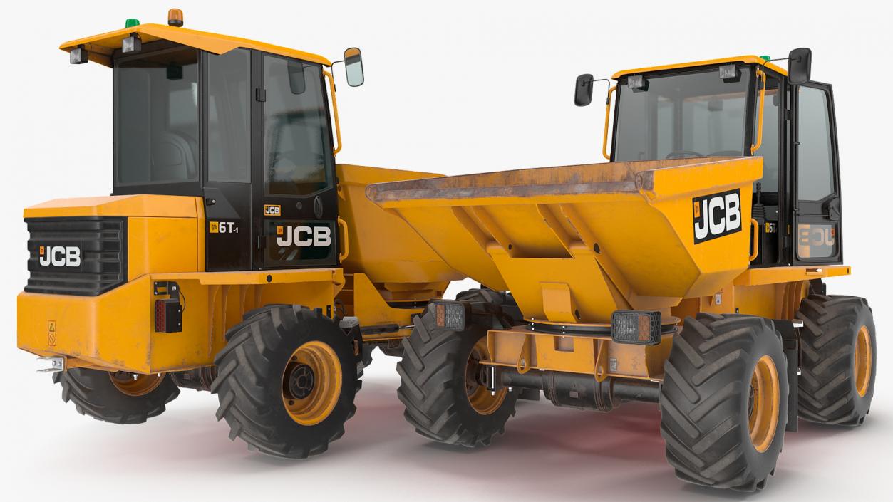 3D model JCB 6T-1 Cabbed Site Dumper Dirty Rigged