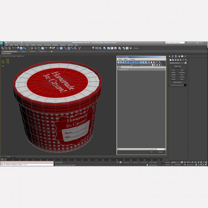 3D Ice Cream Gallon Container