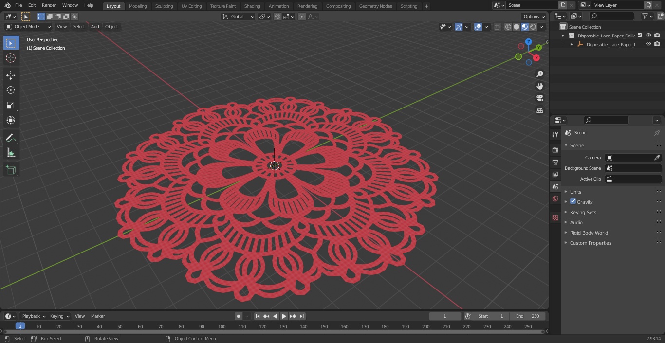 3D Disposable Lace Paper Doily Red