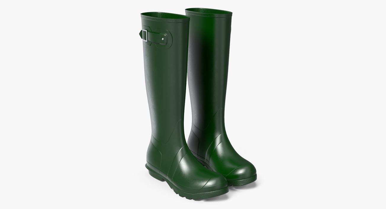 3D Tall Rain Boots Green