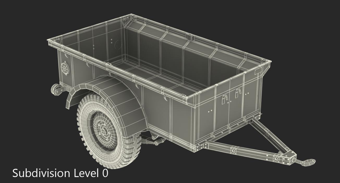 3D model WW2 Military Jeep Trailer
