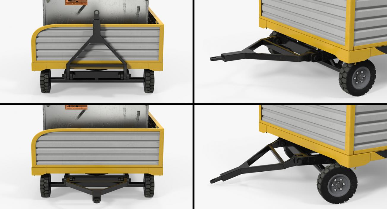 3D Airport Luggage Trolley with Container model